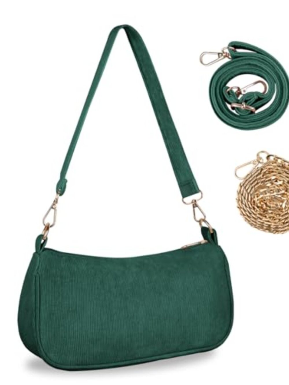 Corduroy Small Shoulder Bag Hobo Tote Clutch Purse Y2K Crossbody Handbag
